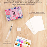 Watercolor Pocket Set of 12 with Brush- Floral Colors