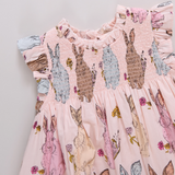 Baby Girls Stevie Dress- Vintage Bunnies