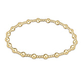 Extended Classic Sincerity Pattern 4mm Bead Bracelet - Gold