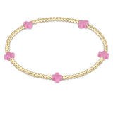 Small Signature Cross Gold Pattern Bracelet 2mm