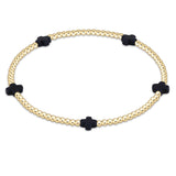 Small Signature Cross Gold Pattern Bracelet 2mm
