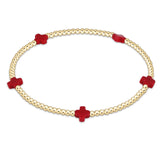 Small Signature Cross Gold Pattern Bracelet 2mm
