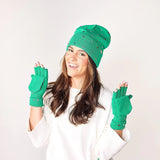 Decked in Emerald Beanie and Mittens Set