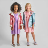 Girls Rafa Reversible Raincoat- Burgundy Sketched Floral