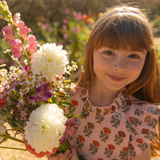 GIrls Jennifer Dress- Multi Flower Drop