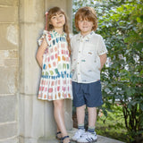 Boys Jack Shirt- Vintage Car Embroidery