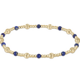 Dignity Sincerity Pattern 4mm Bead Bracelet- Lapis