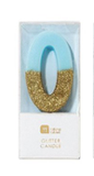 We Heart Blue Glitter Candle- 0