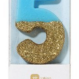 We Heart Blue Glitter Candle- 5