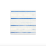 Frenchie Striped Large Napkins- Cobalt