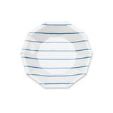 Frenchie Striped Small Plates- Cobalt