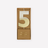 Gold Dipped Number 5 Candle