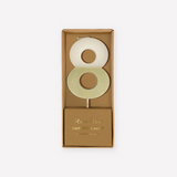 Gold Dipped Number 8 Candle