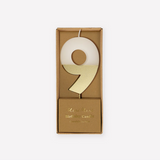 Gold Dipped Number 9 Candle