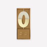 Gold Dipped Number 0 Candle