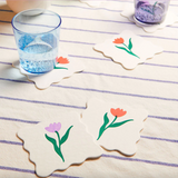 Printemps Tulips Scalloped Coaster Set