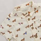 Baby Boys Jack Shirt- Dachshunds in Sweaters