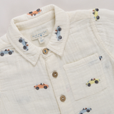 Boys Jack Shirt- Vintage Car Embroidery