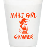 Mahj Girl Summer (Neon) Stadium Frosted Mahjong Cups