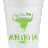 Time for a Mahjarita (Lime) Styrofoam Mahjong Cups - Set of 8