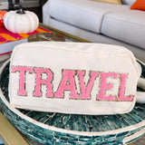 Travel Medium Nylon Bag with Pink Patches
