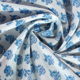 Apatite Blue Hand Block Printed Cotton tablecloth 60x60