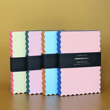 Mini Wave Shaped Notepad | Sky + Tangerine Edge