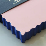 Mini Wave Shaped Notepad | Peach + Indigo Edge