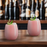 12 oz. Pink Elegant Stemless Plastic Wine Glasses - 16 pcs