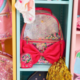 'Audrey' Bow & Jewels Confetti Clear Backpack