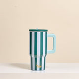 20 oz Lifestyle Flip Straw Tumbler–Sicily Stripes Teal
