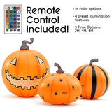 Light Up Inflatable Halloween Pumpkin Decorations - 3 Pack