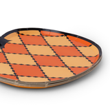 Vintage Halloween Harlequin Pumpkin Plates (Set of 8)
