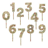 Confetti Time Numeral Cake Toppers