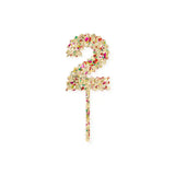 Confetti Time Numeral Cake Toppers