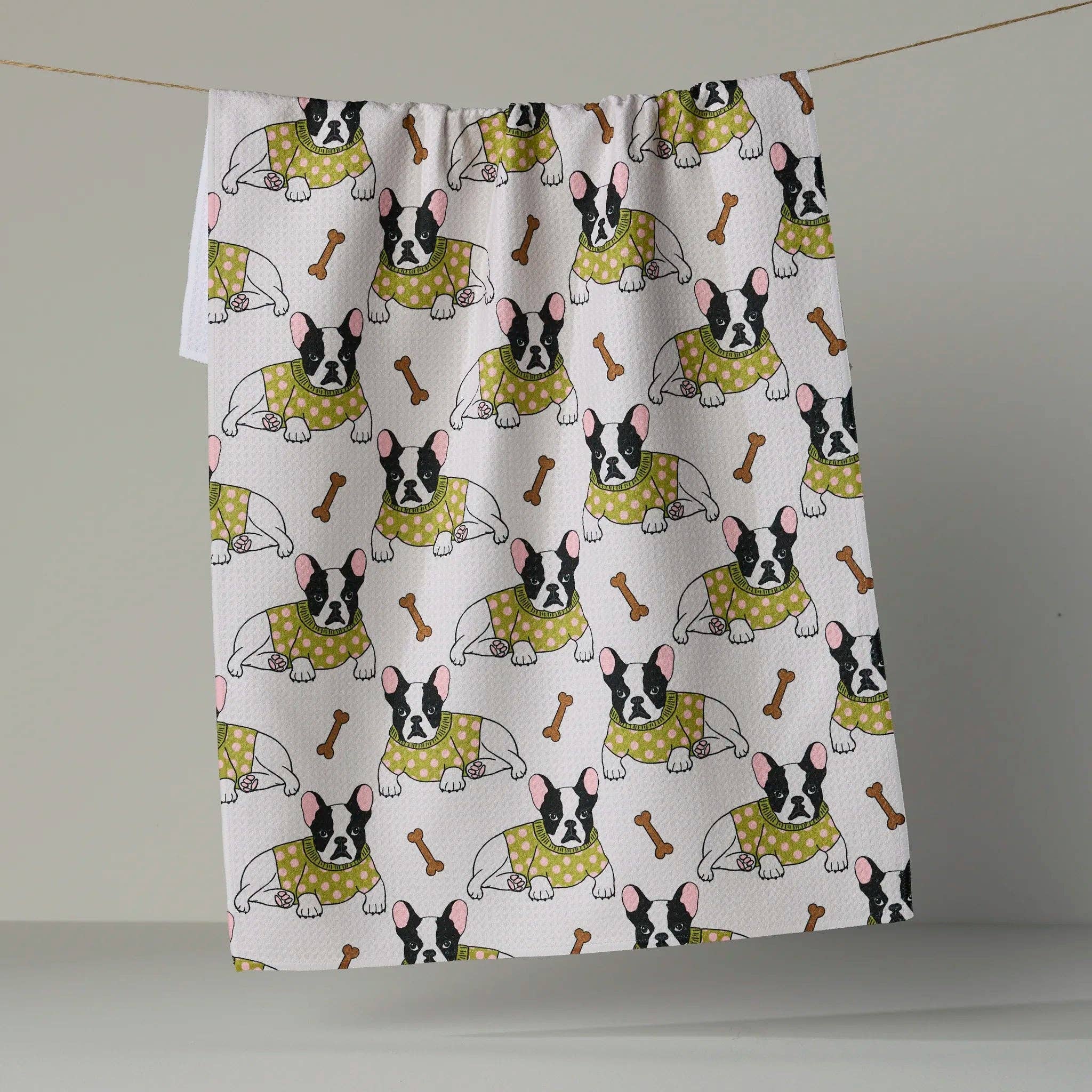 Frenchie Fun Tea Towel