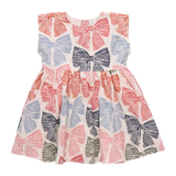 Girls Adaline Multi-Stripe Bows Dress