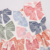 Girls Adaline Multi-Stripe Bows Dress