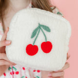 Cherry Teddy Cosmetic Zipper Bag - Small