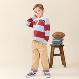 Boys Albert Rugby Shirt- Blue Maroon