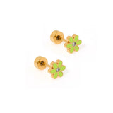All Neon Green Screwback Stud Earrings