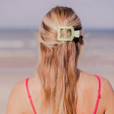 Teleties Small Flat Square Clip- Aloe, There!