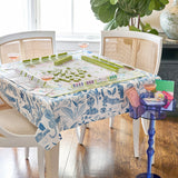 Amazon Blue Instructional Mahjong Tablecloth