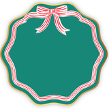 ELEGANT GREEN PEPPERMINT BOW DINNER PLATES