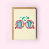A Cool Mom Flower Sunglasses Mother's Day Greeting Card