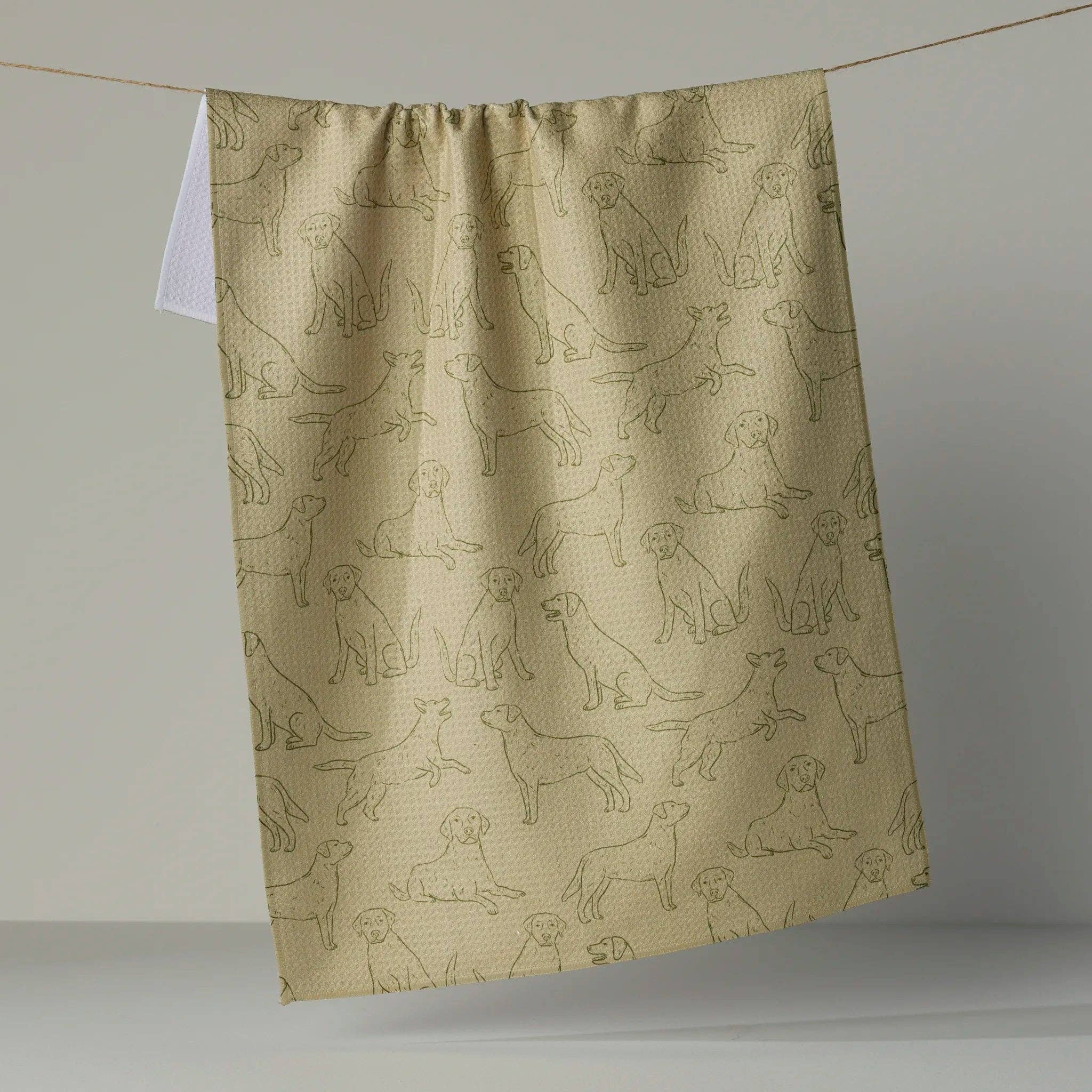 Lab Pups Tea Towel