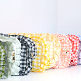 Gingham Ruffle Frilly Makeup Bag