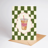 Birthday Brew Iced Coffee Coquette Caffeine Greeting Card