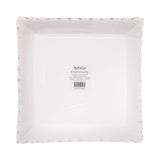 Green Christmas Plaid Square Scalloped Plate