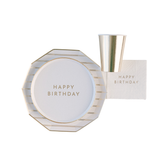 WHITE & GOLD SIGNATURE HAPPY BIRTHDAY SMALL PLATES